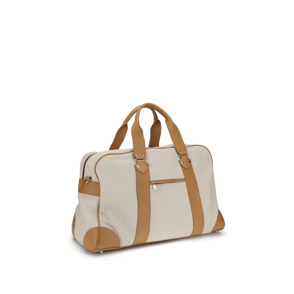 Beige Calf Leather Bos Taurus Luggage And Travel Bag