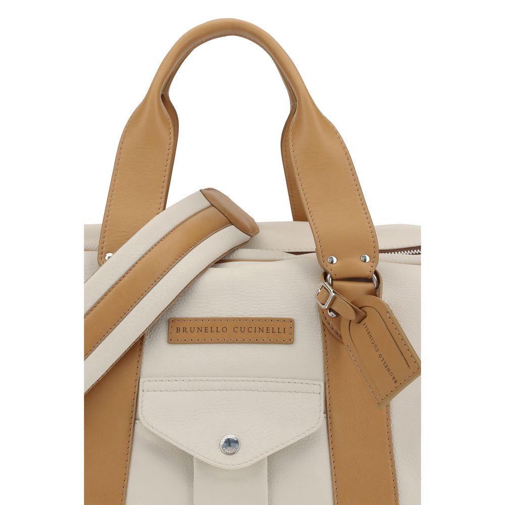 Beige Calf Leather Bos Taurus Luggage And Travel Bag