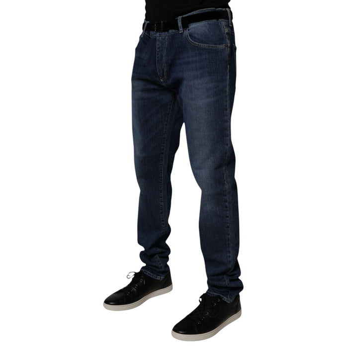 Blue Washed Cotton Stretch Skinnydenim Jeans Elastane Clothing