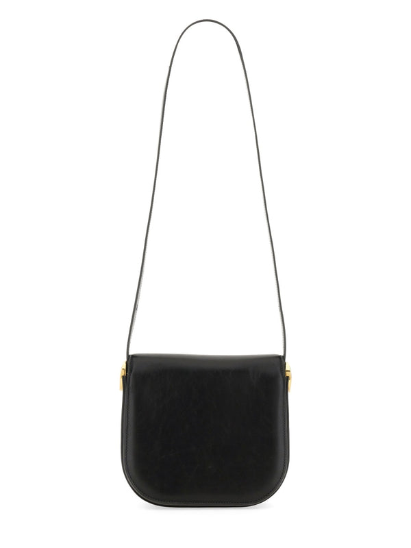 Coin Shoulder Bag Black Leather - Lining