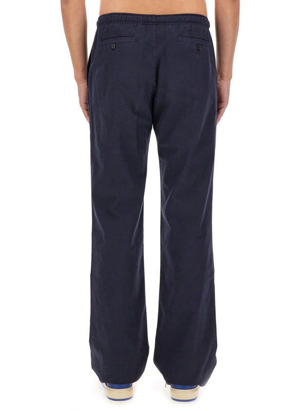 Logo Pants Blue Cotton Track