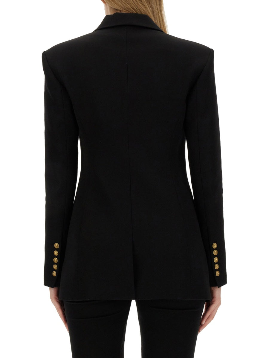 Single-Breasted Wool Jacket Black