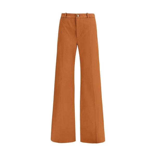 Chloé 100% Cotton trousers in brown