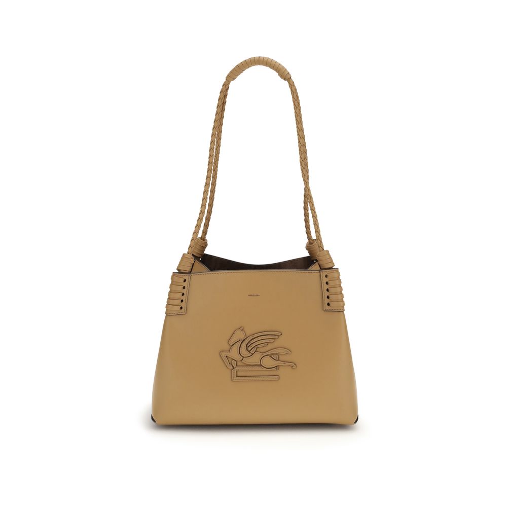 Etro 100% Calf Leather shoulder bag in beige