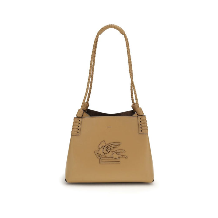 Etro 100% Calf Leather shoulder bag in beige