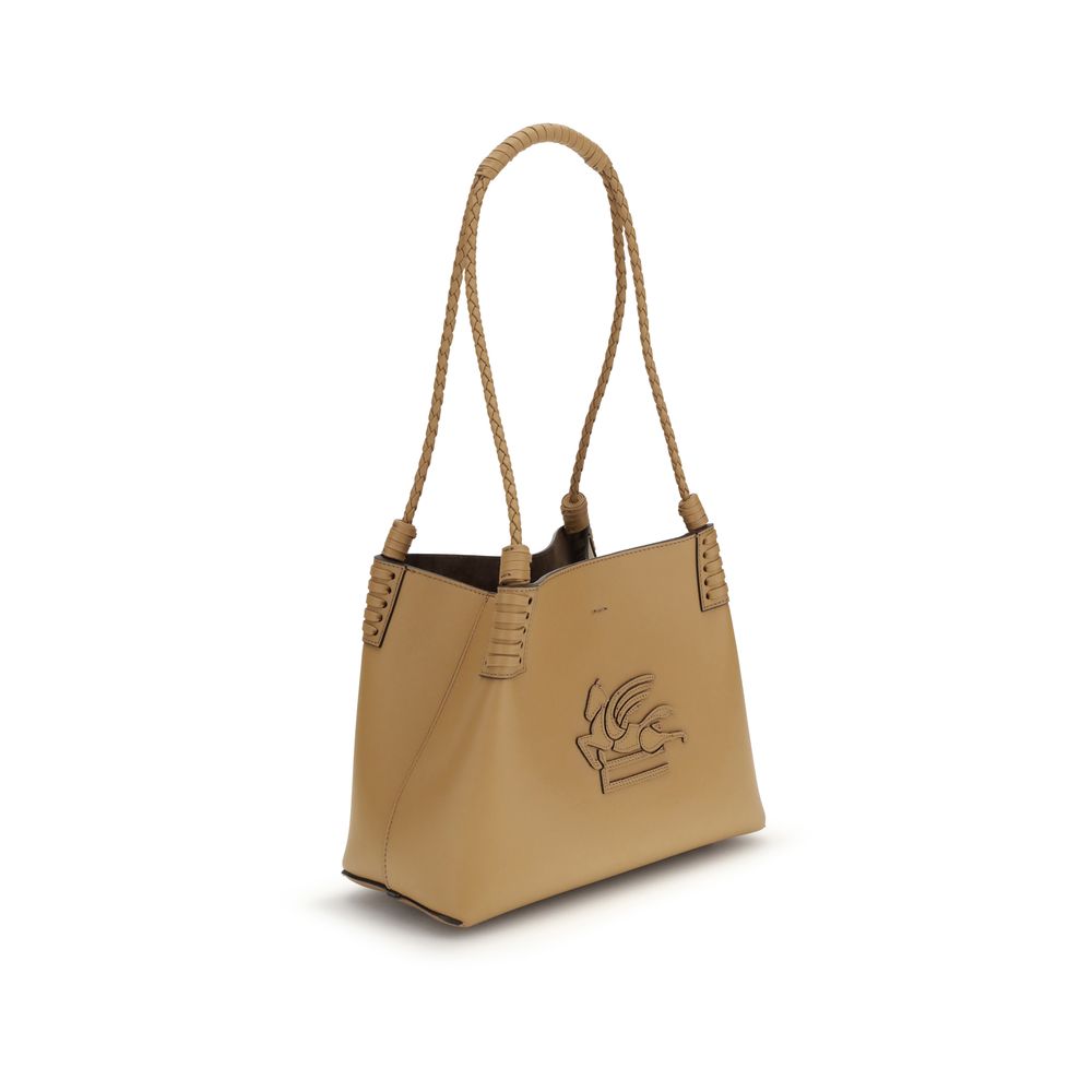 Etro 100% Calf Leather shoulder bag in beige — view 2