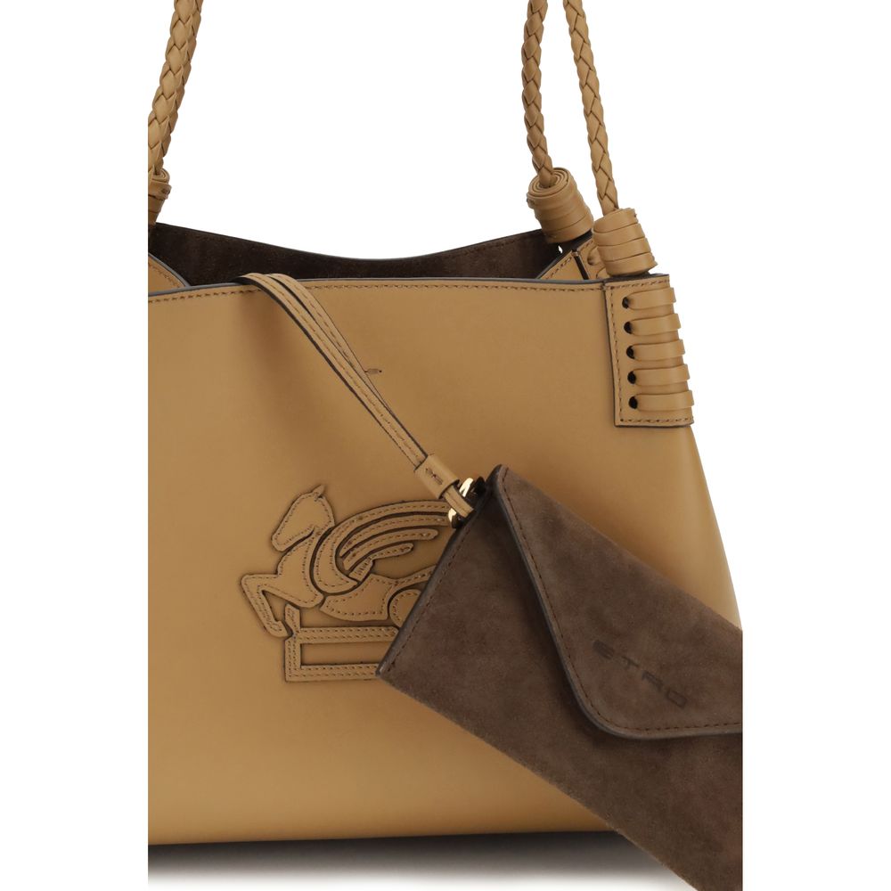 Etro 100% Calf Leather shoulder bag in beige — view 4