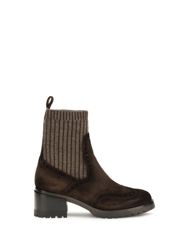 Santoni Upper: 82% calf leather boot in brown