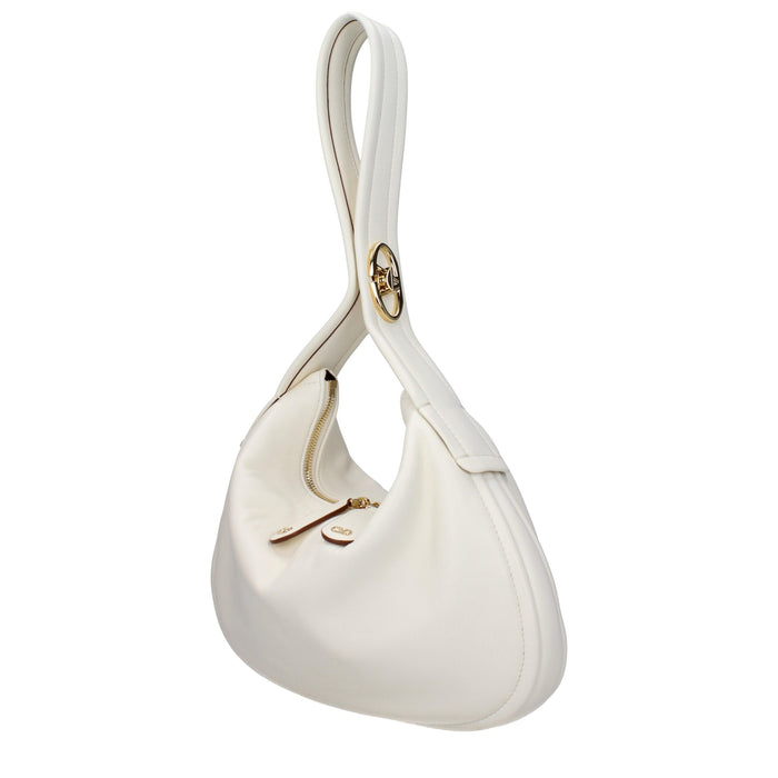 Beige Leather Handbag Bag