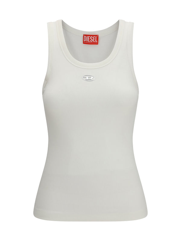 Diesel 94% cotton tank top in white