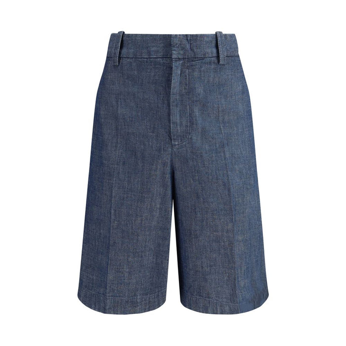 Jil Sander 100% Cotton bermuda shorts in blue