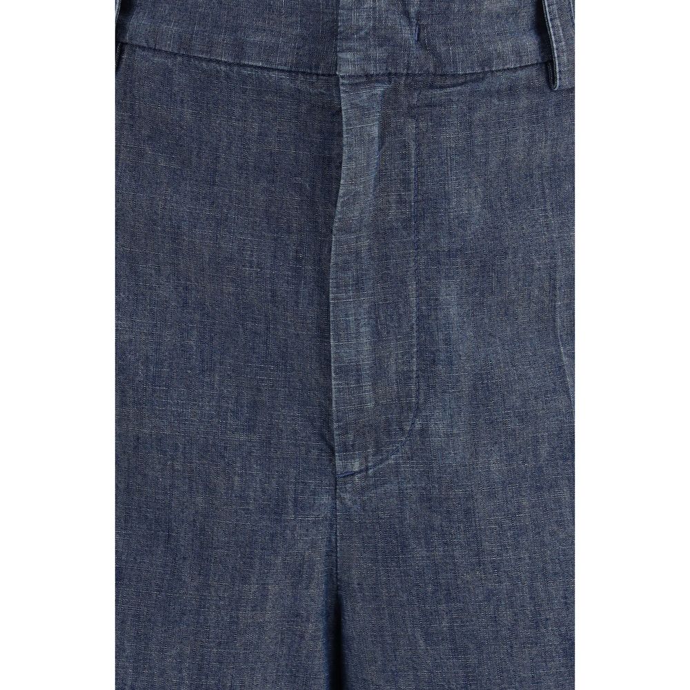 Jil Sander 100% Cotton bermuda shorts in blue — view 3