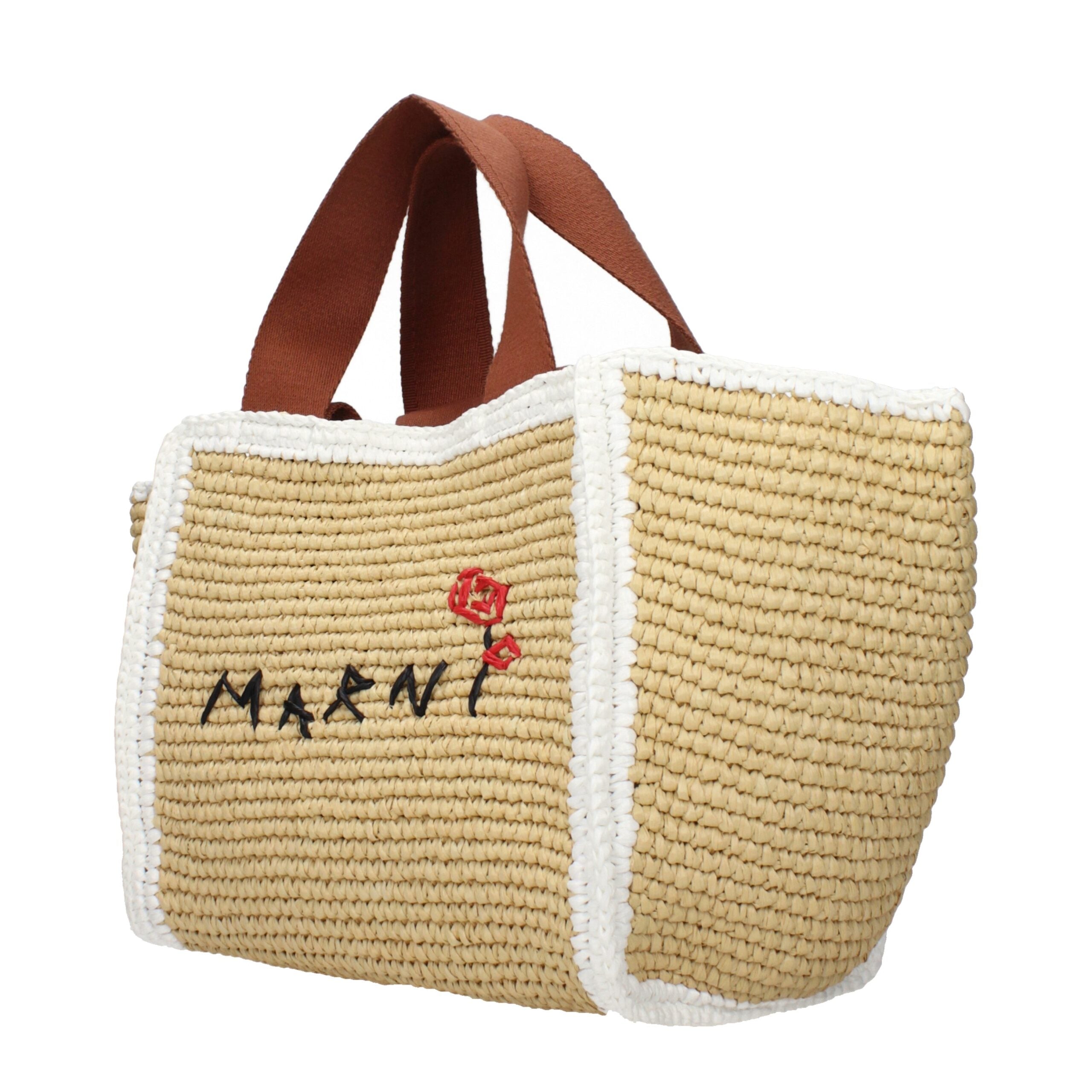 Beige Raffia Handbag Bag