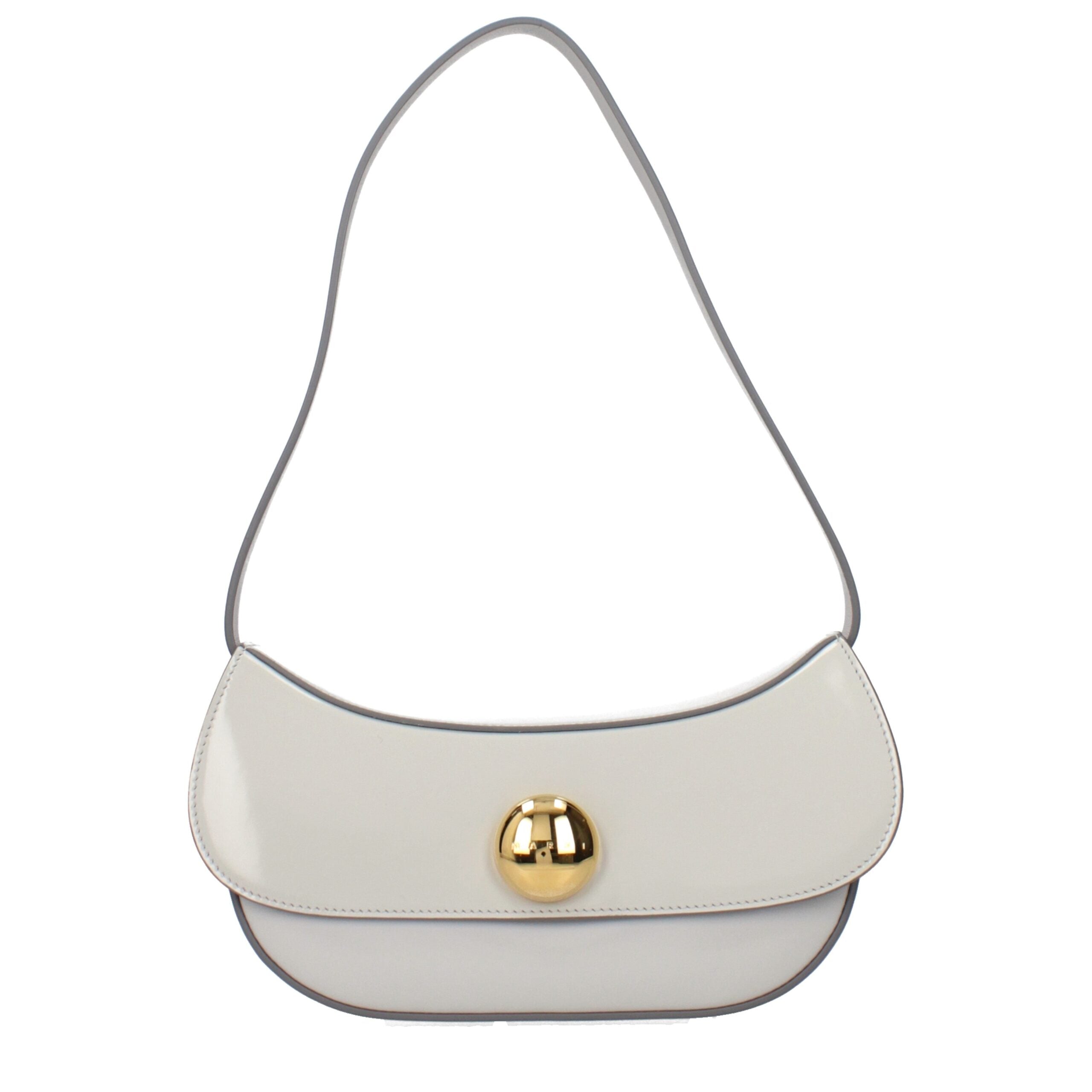 Gray Leather Shoulder Bag