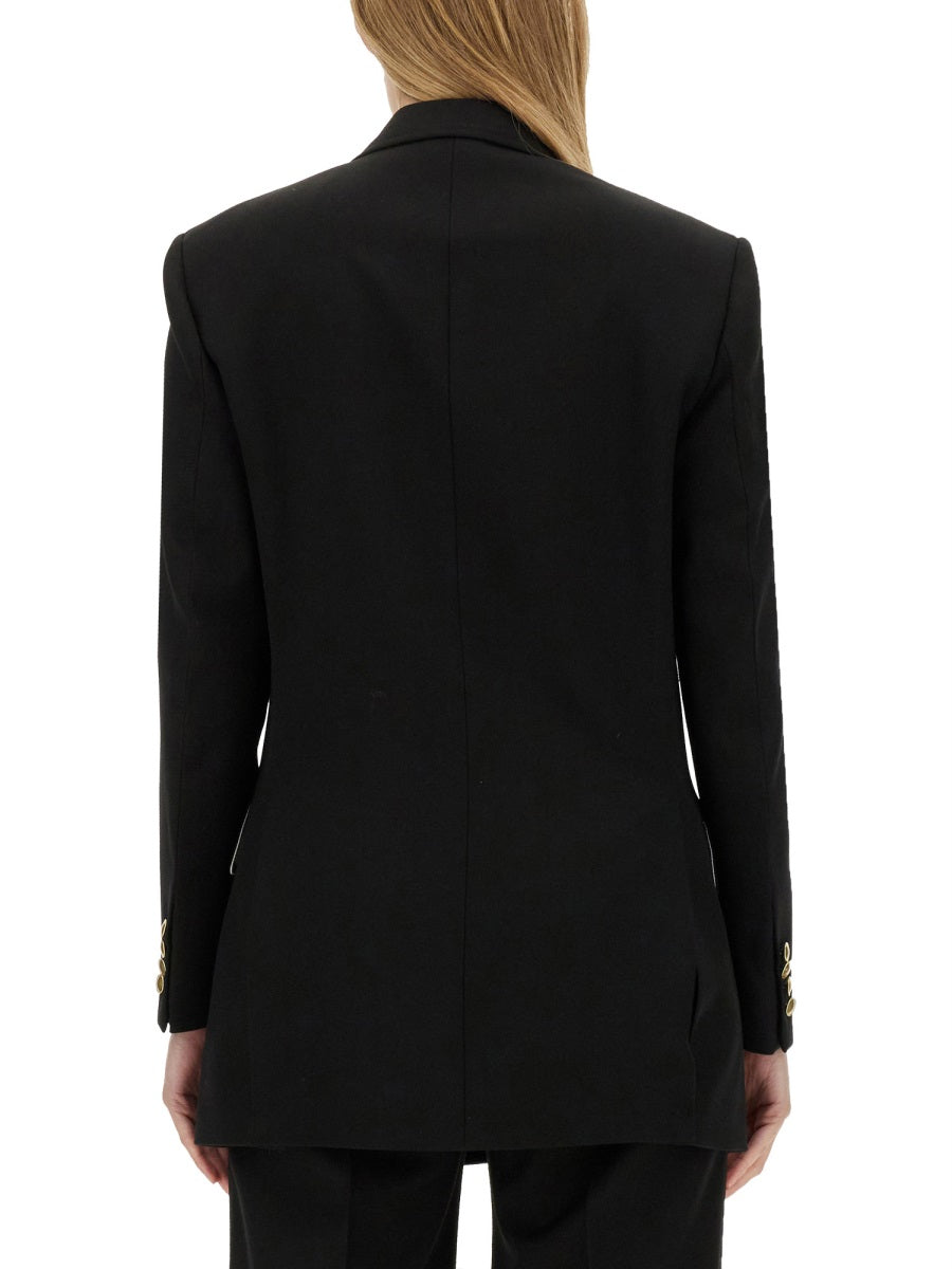 Double-Breasted Jacket Black Polyester