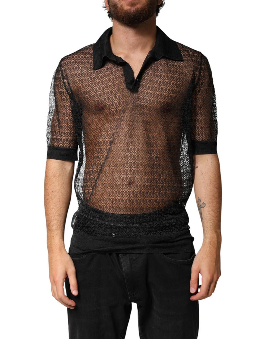 Dolce & Gabbana 3% Elastane polo in black
