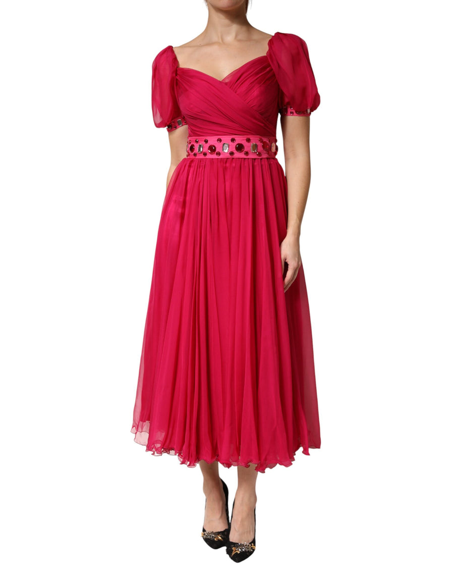 Dolce & Gabbana 100% silk with lining: 16% cotton dress in red