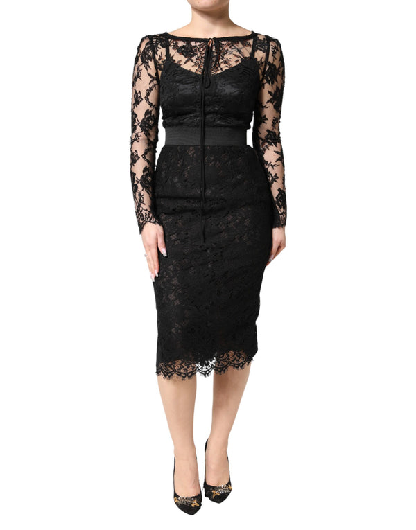 Dolce & Gabbana 43% Cotton dress in black