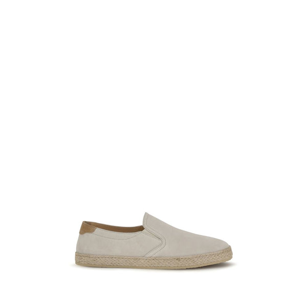 Brunello Cucinelli Upper 100% Calf Leather Bos Taurus slip-on flat in gray