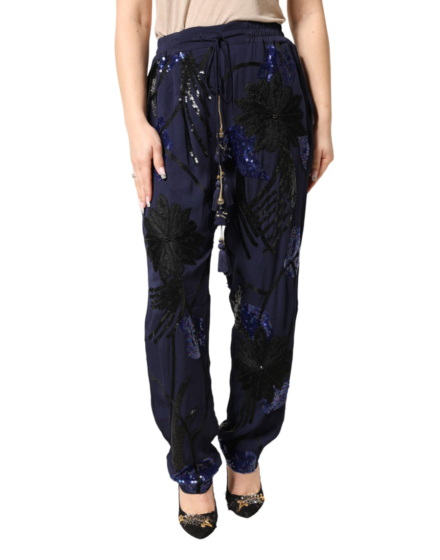 Christian Pellizzari 100% Viscose trousers in navy
