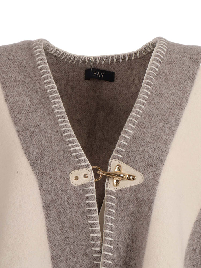 Hook Poncho Brown Wool Polyamide