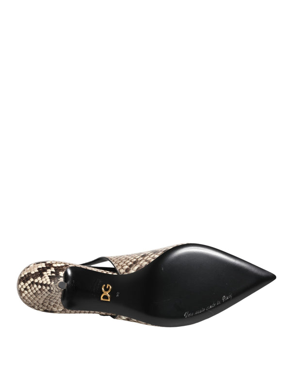 Dolce & Gabbana 10% Calf leather + 90% Reticulated Python heel in multicolor