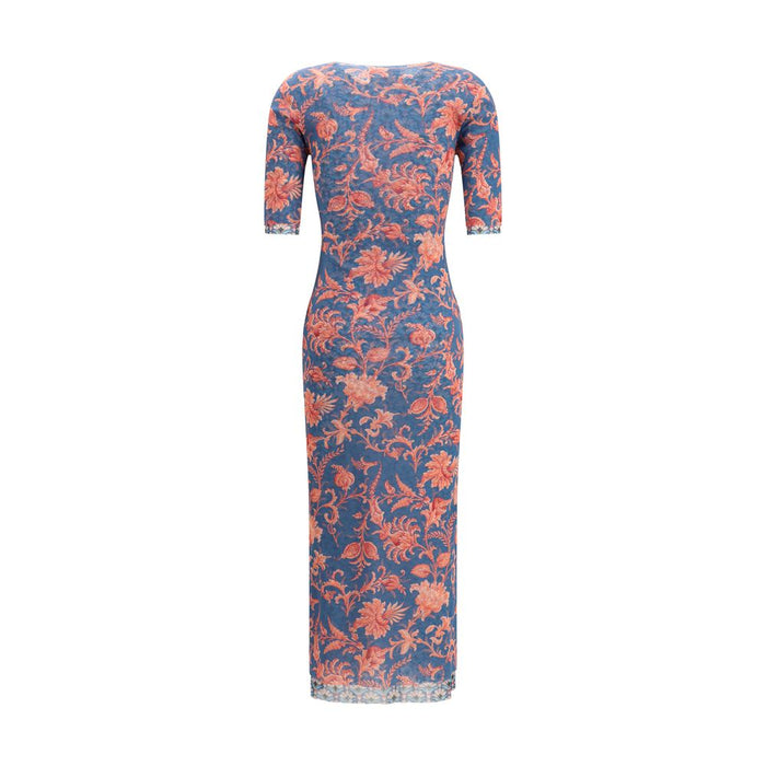 Etro 100% Polyamide dress in blue — view 2