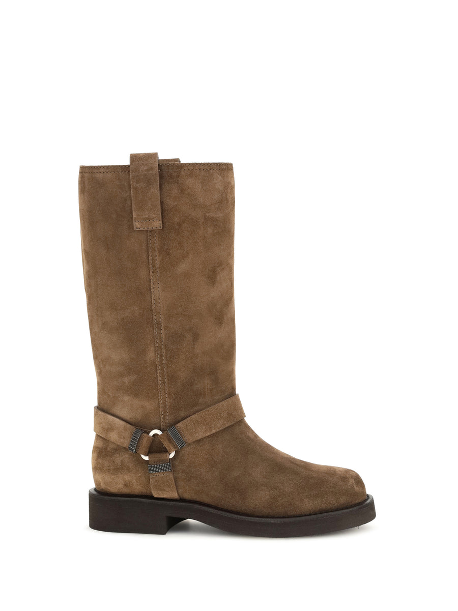 Brunello Cucinelli Upper: 100% calf leather; Sole: 100% rubber boot in caramello