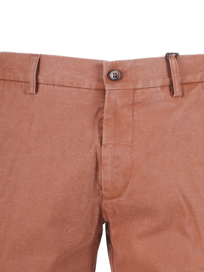 Ber_muda Elax-Gd Pants Brown Cotton Linen Elastane Bermuda Short