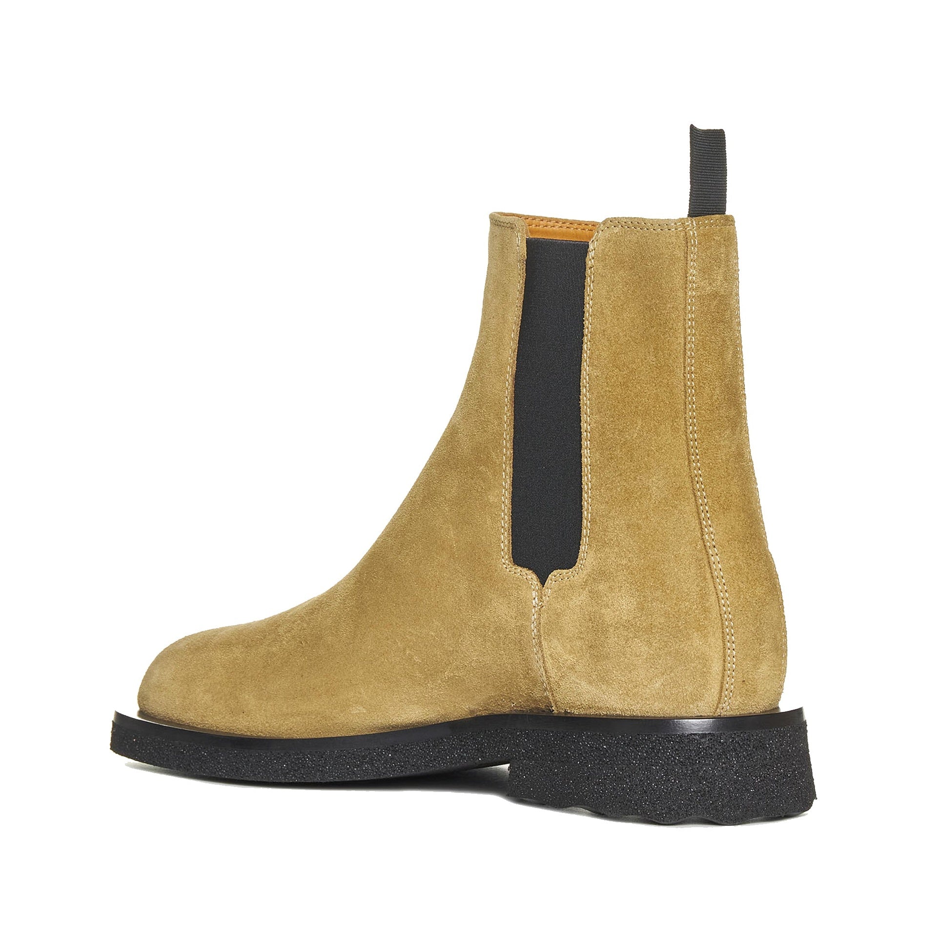 Off-White Suede Ankle Boots Beige Calf Leather