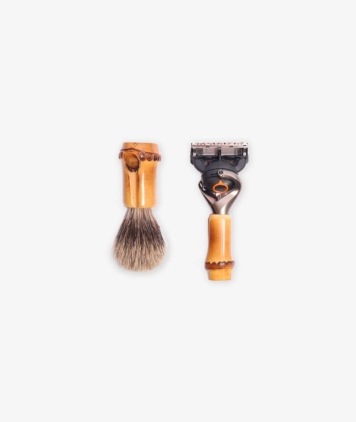 Travel Shaving Kit Brown Shawing
