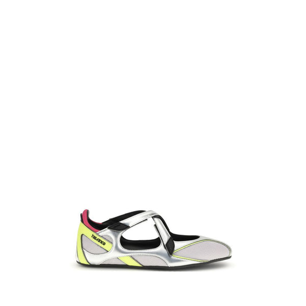 The Attico Upper: 70% Thermoplastic Polyurethane ballet flat in silver
