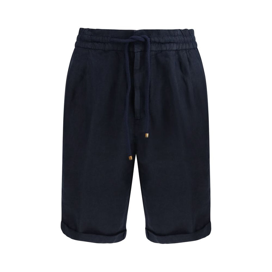 Brunello Cucinelli 100% Linen bermuda shorts in navy