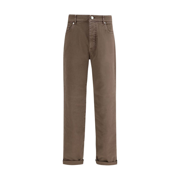 Brunello Cucinelli 99% Cotton 1% Elastane jeans in brown