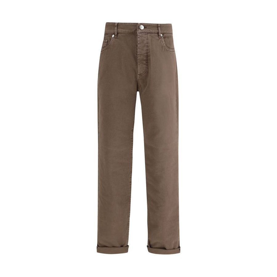 Brunello Cucinelli 99% Cotton 1% Elastane jeans in brown