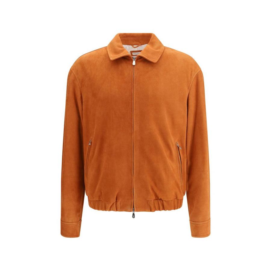 Brunello Cucinelli 100% Calf Leather Bos Taurus jacket in orange
