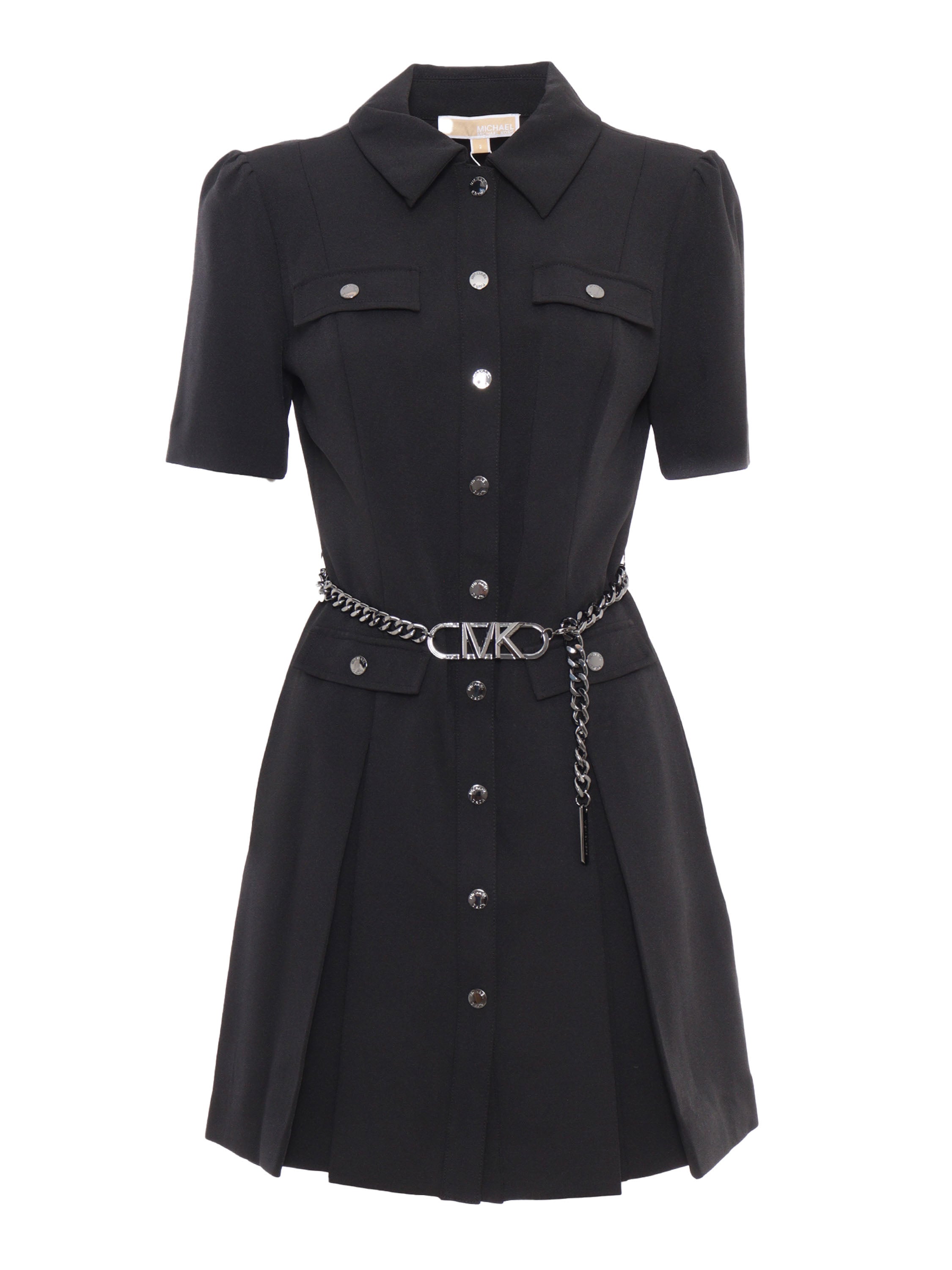 Crepe Ss Mini Dress Black