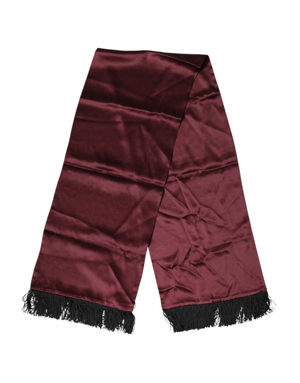 Dolce & Gabbana 100% silk satin scarf in maroon