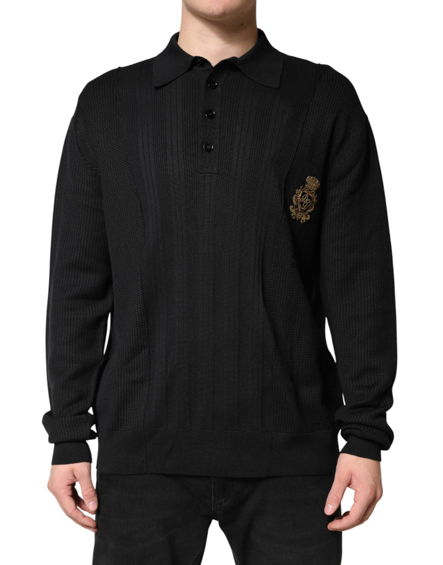 Dolce & Gabbana 85% Silk pullover sweater in black