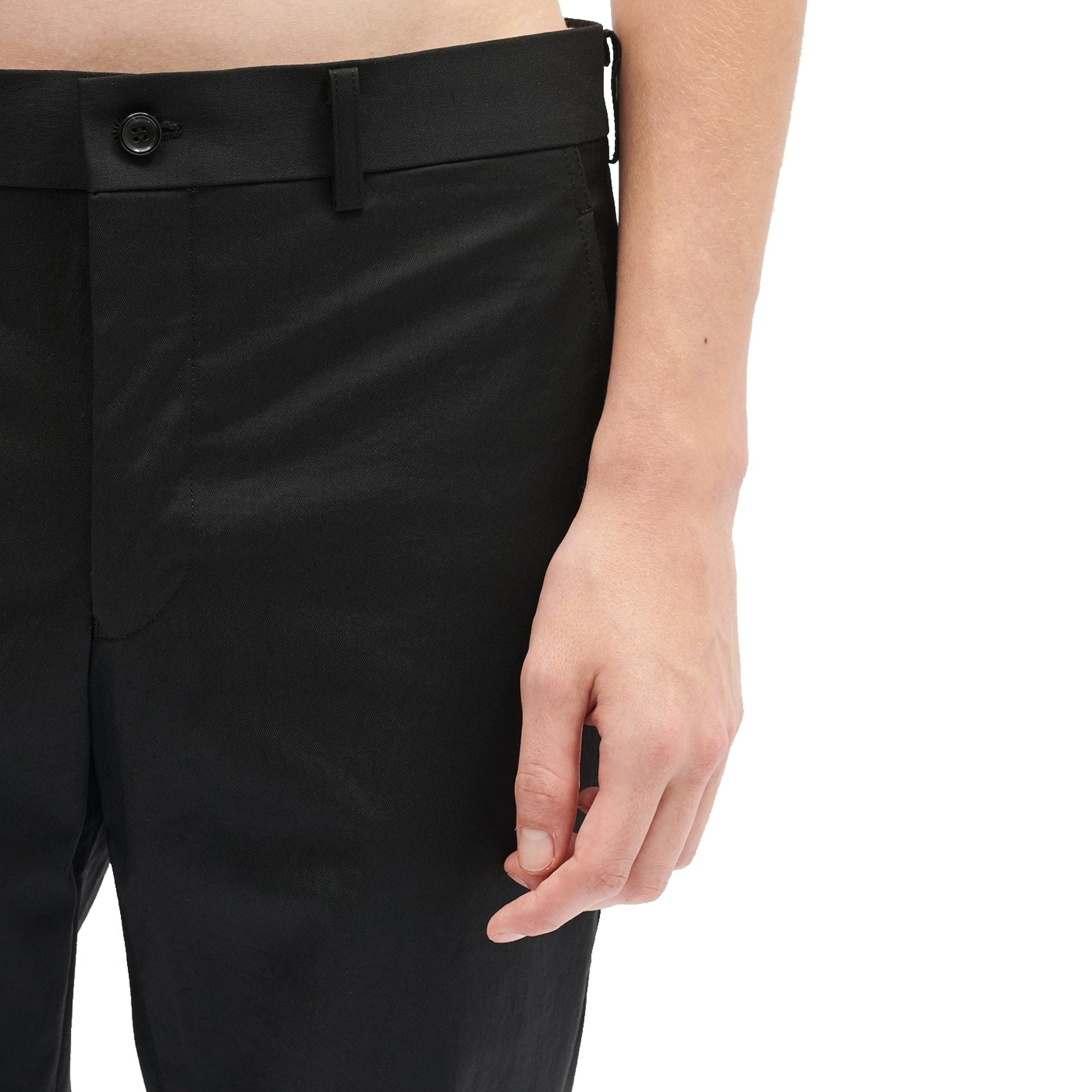 Comme Des Garçons Slim Trousers Black Nylon Polyurethane