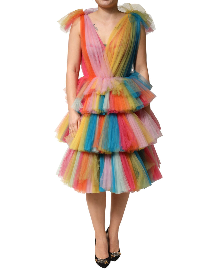 Dolce & Gabbana 100% Nylon (shell); 55% Silk dress in multicolor