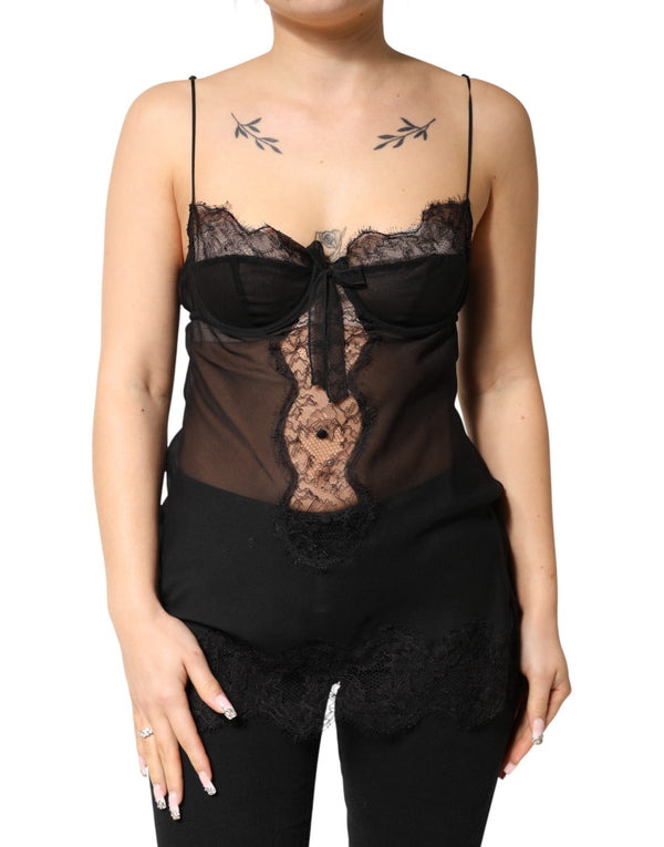 Dolce & Gabbana 4% Elastane lingerie bodysuit in black