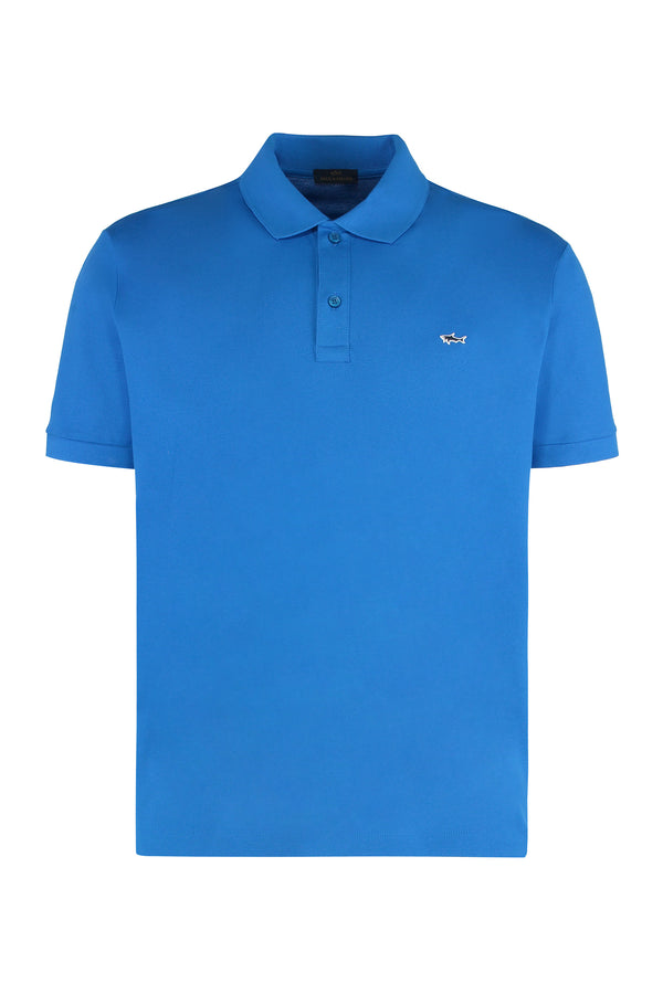 Blue Cotton Piqué Polo Shirt