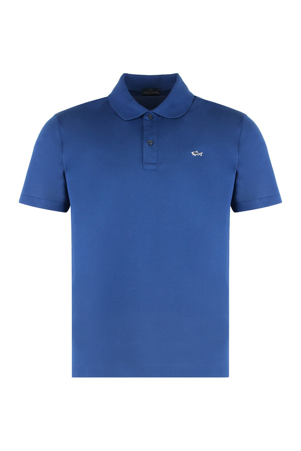 Cotton Piqué Polo Shirt Blue
