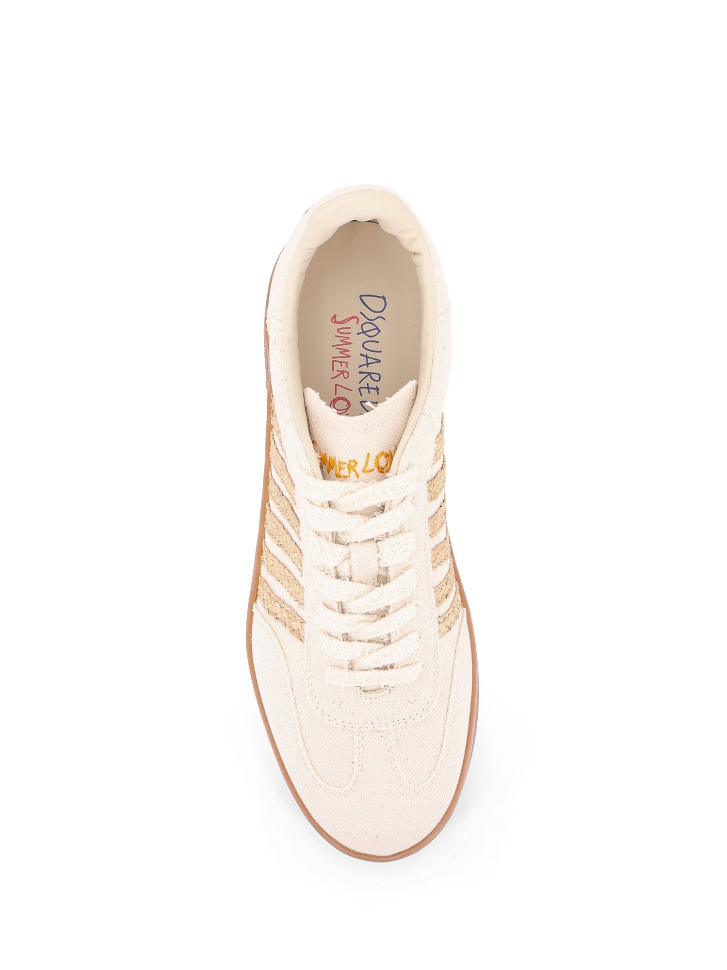 Dsquared2 Sneakers White Canvas/raffia