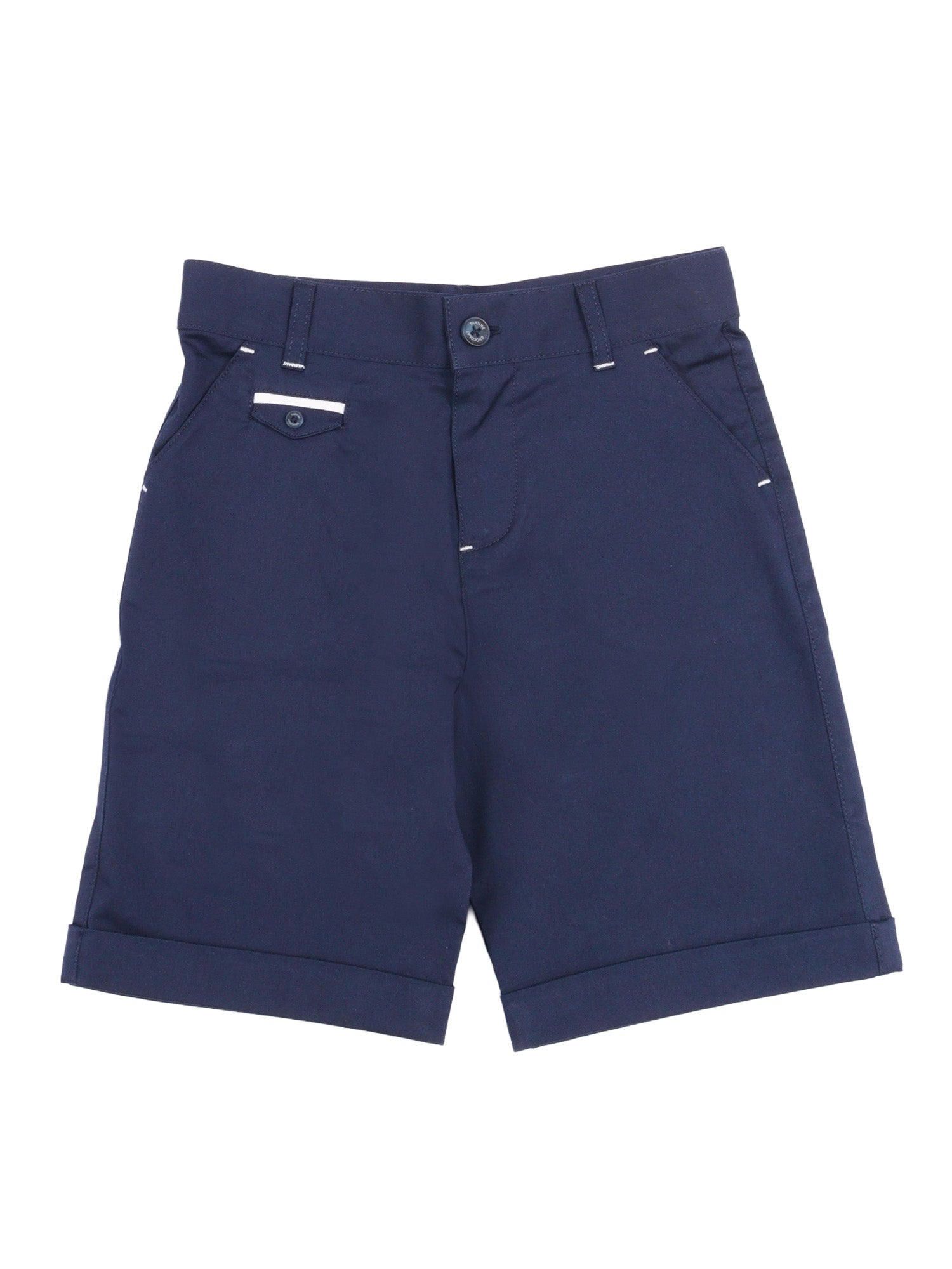 Bermuda Blue Cotton Elastane Short