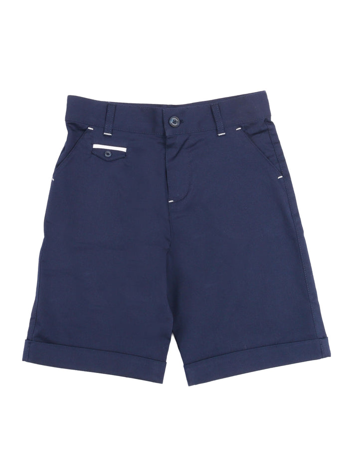 Bermuda Blue Cotton Elastane Short