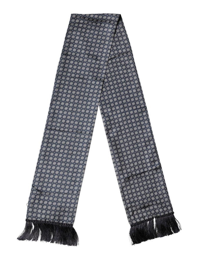 Dolce & Gabbana 100% Silk scarf in navy — view 2