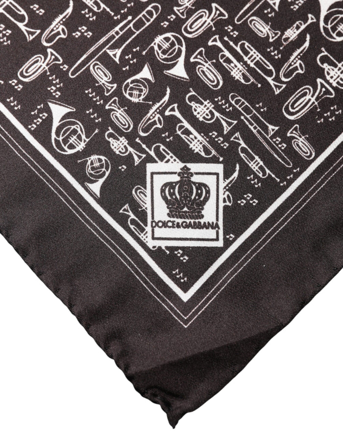 Dolce & Gabbana 100% Silk handkerchief in black — view 2