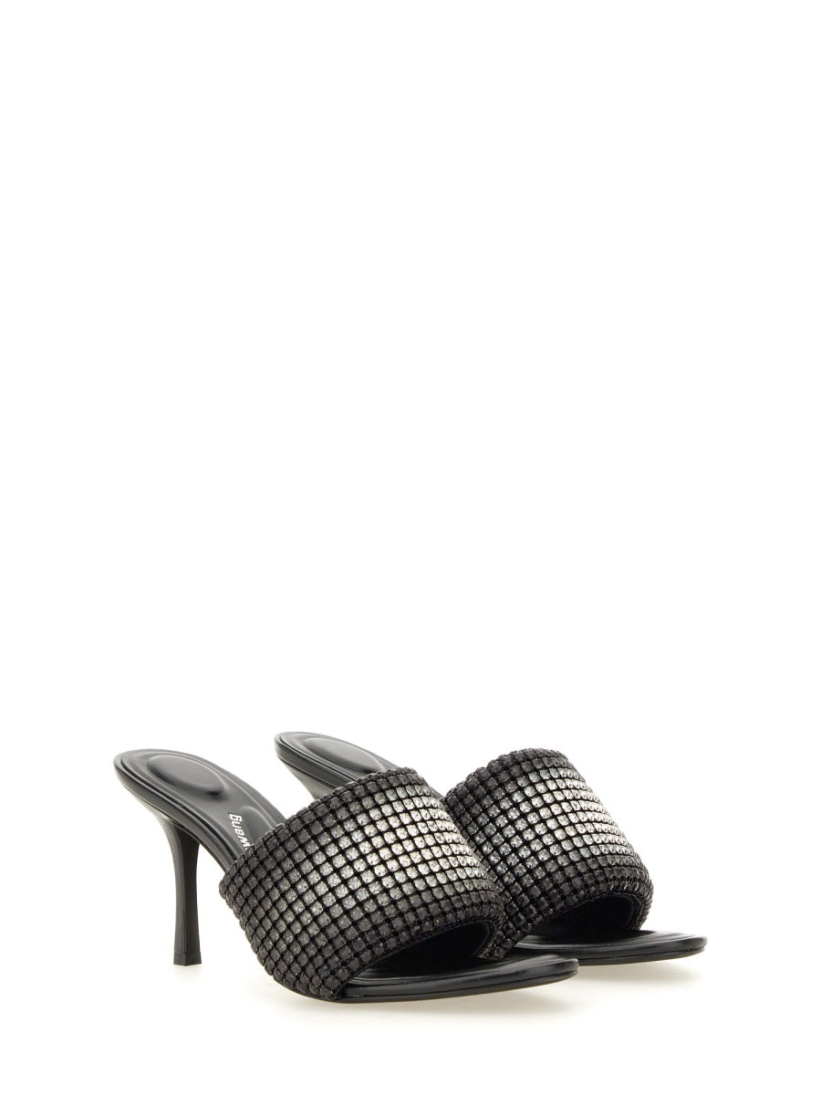 Heirloom Crystal Glass Heels Black Upper